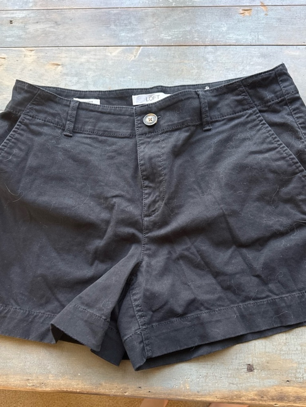 LOFT Black Tailored Bermuda Shorts